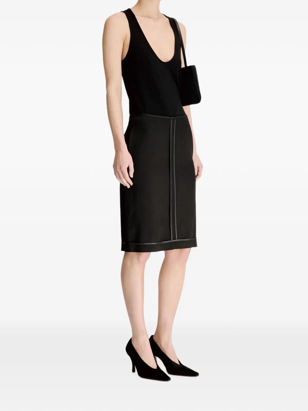 LouLou de Saison Inside-out midi-rok met satijnen afwerking Zwart