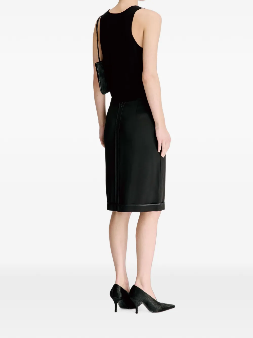 LouLou de Saison Inside-out midi-rok met satijnen afwerking Zwart