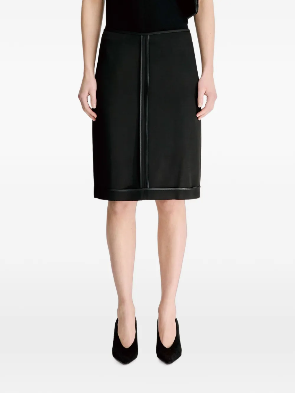 LouLou de Saison Inside-out midi-rok met satijnen afwerking Zwart