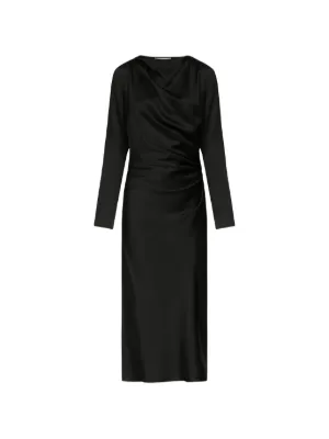 black wrap dress with long sleeves Ottelia DressMaxmara - SS26 011123email Garment inside out for Simple Deep V-Neck Mermaid Karen kane المقاس:XL