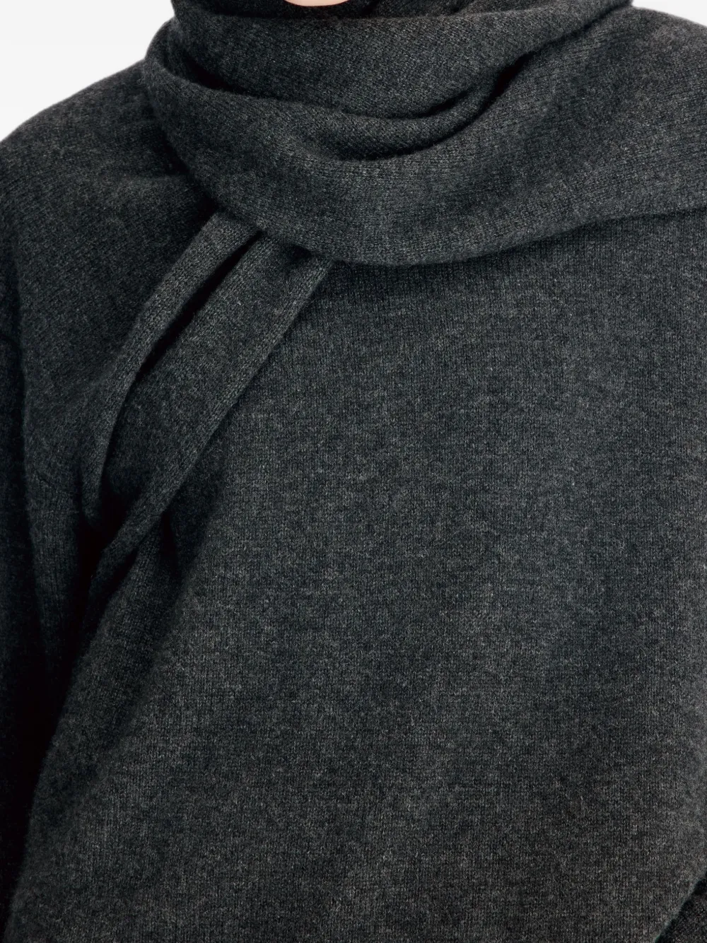 LouLou de Saison Frances asymmetrische trui met sjaaldetail Grijs