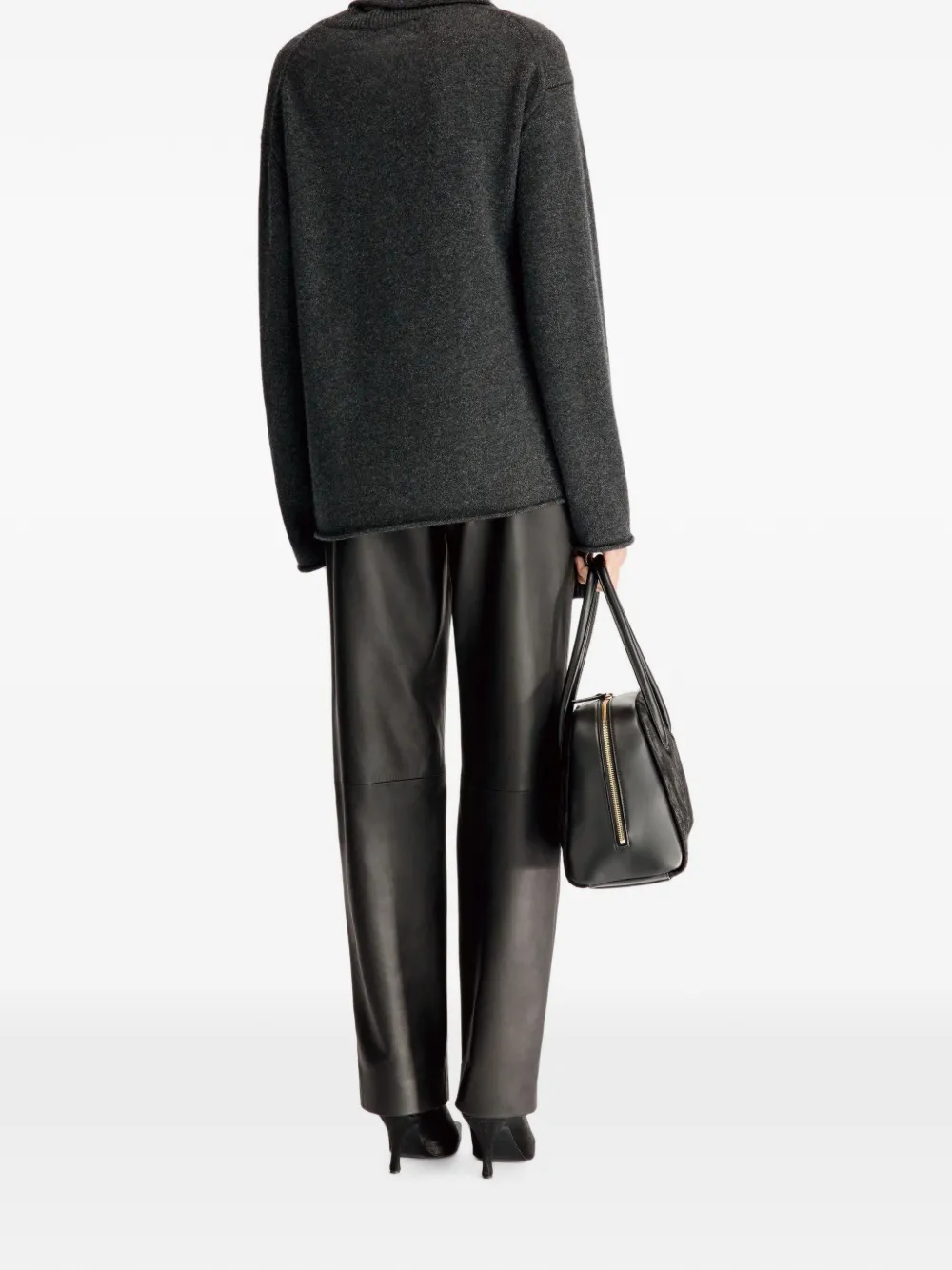 LouLou de Saison Frances asymmetrische trui met sjaaldetail Grijs