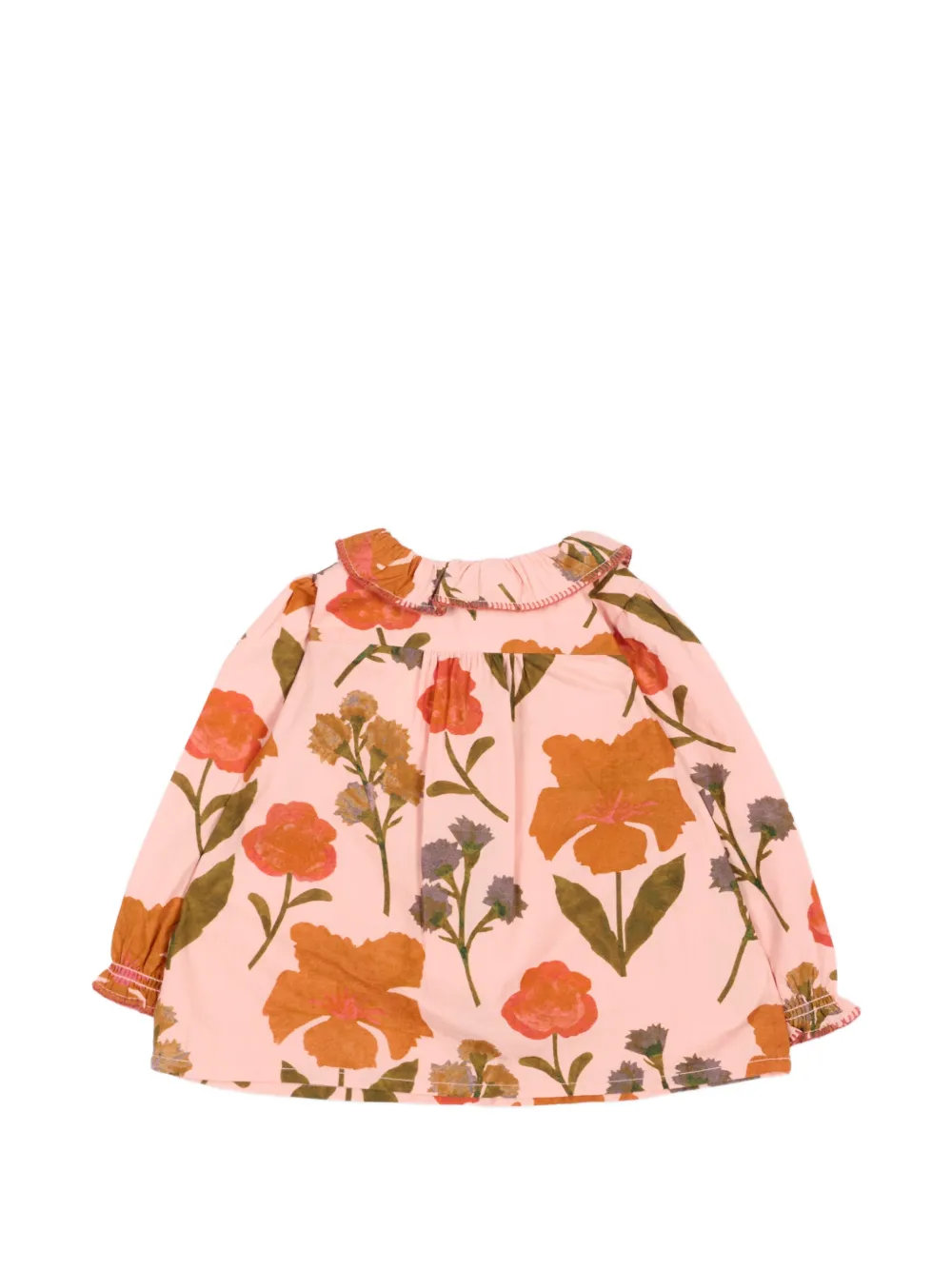 Bonpoint Shirt met ruches en bloemen-print Roze