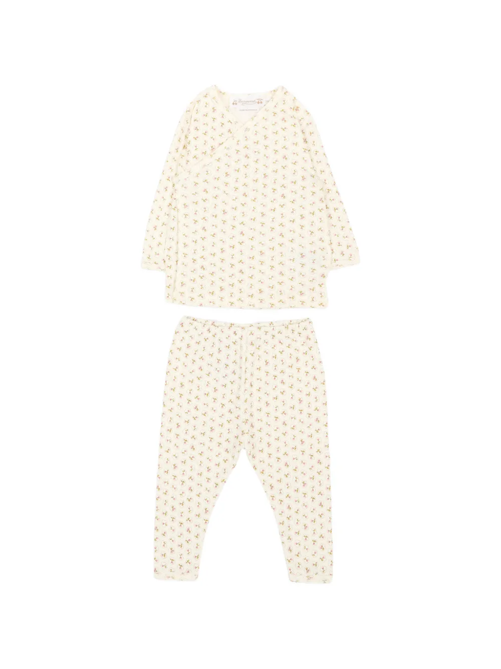 Bonpoint cherry-print wrap pajamas - Toni neutri