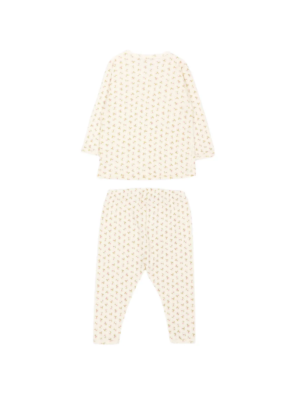 Bonpoint Wikkelpyjama met kersen-print Beige