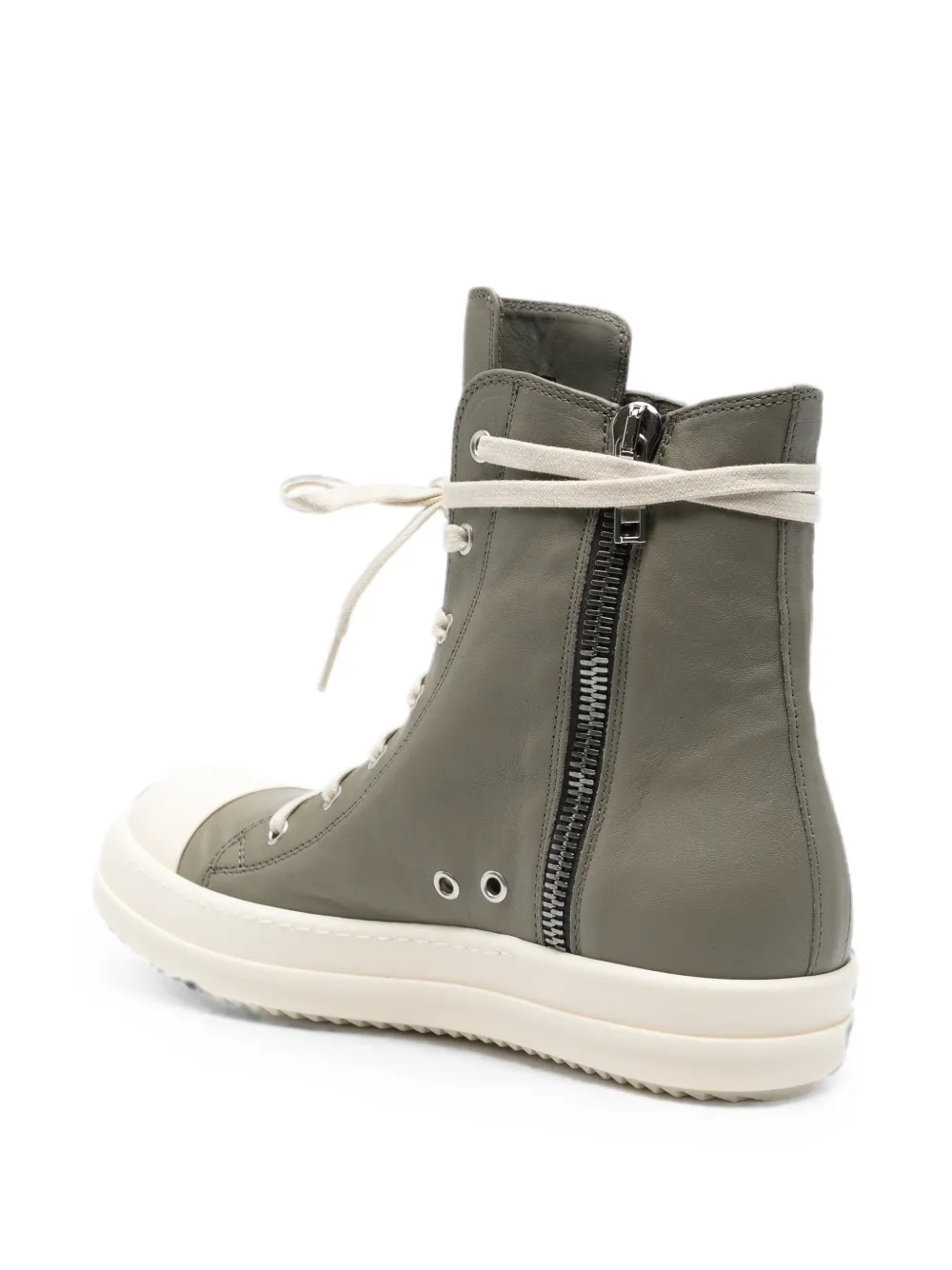 Rick Owens high-top leather sneakers Grijs