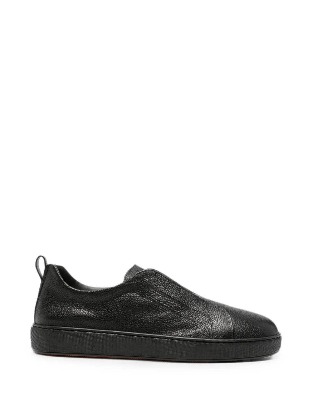 Santoni S-Victory grainy-leather slip-on sneakers - Nero