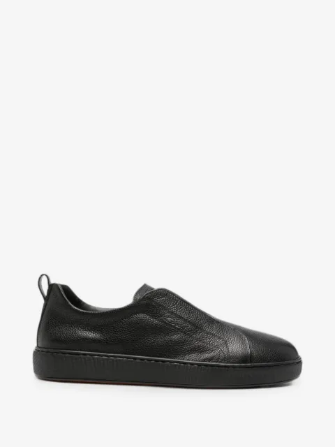 Santoni S-Victory 粒面皮质套穿式运动鞋