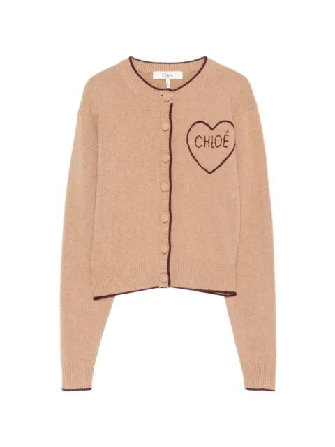 Chloé heart-embroidered logo cardigan