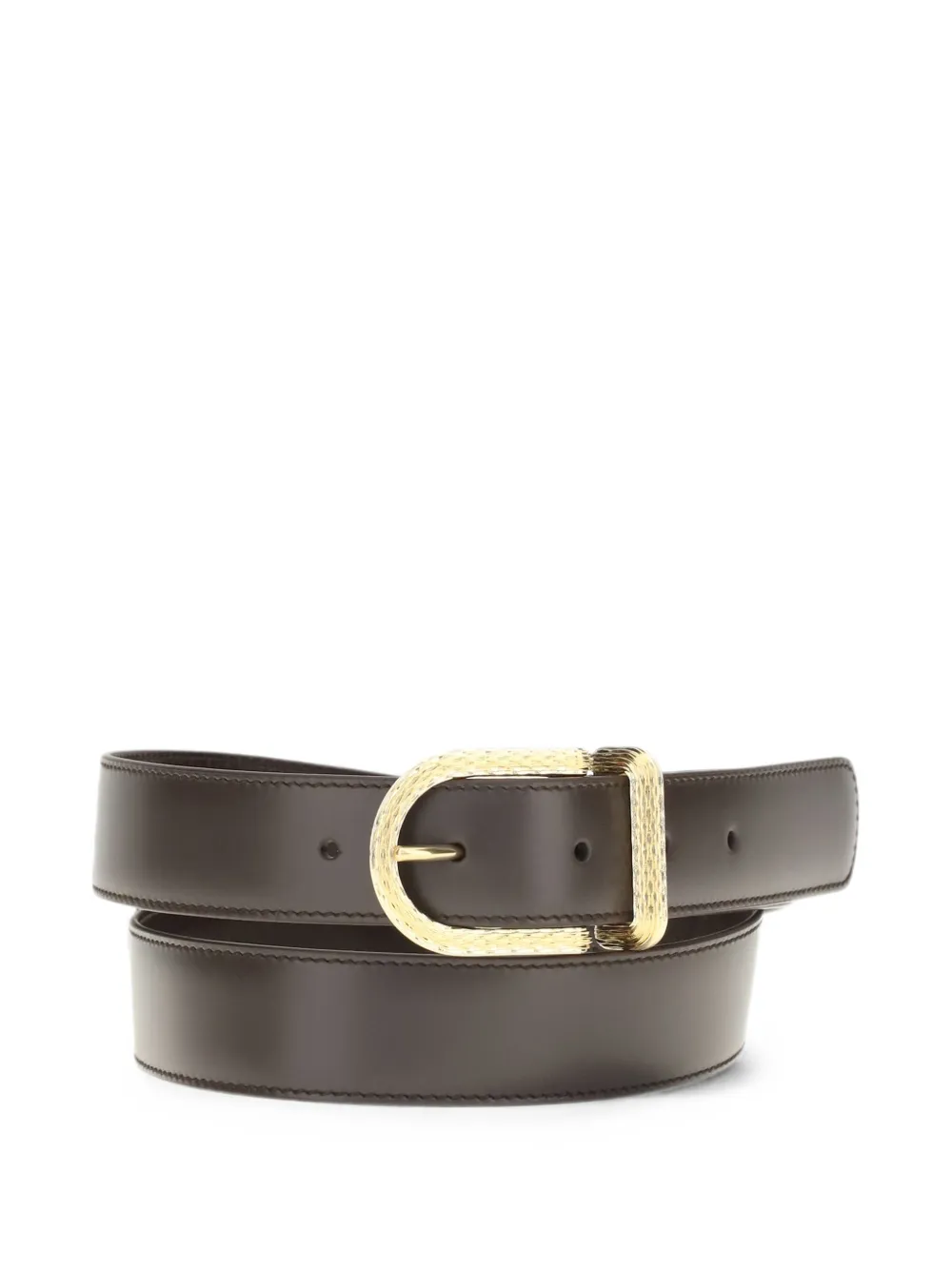 Loro Piana Inlay leather belt - Marrone