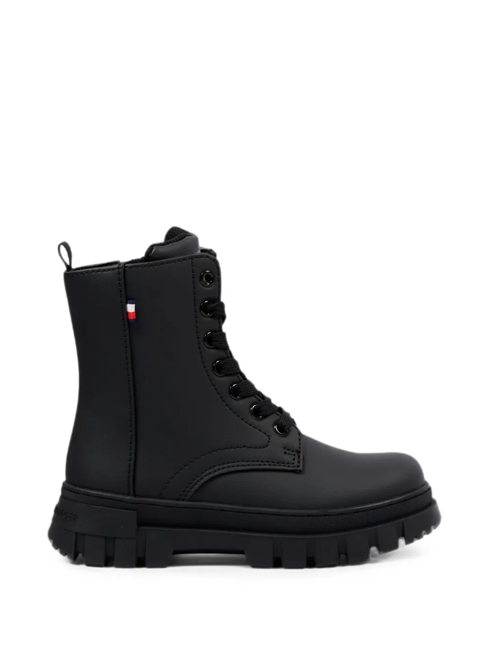 Tommy Hilfiger Junior lace-up leather combat boots - Nero
