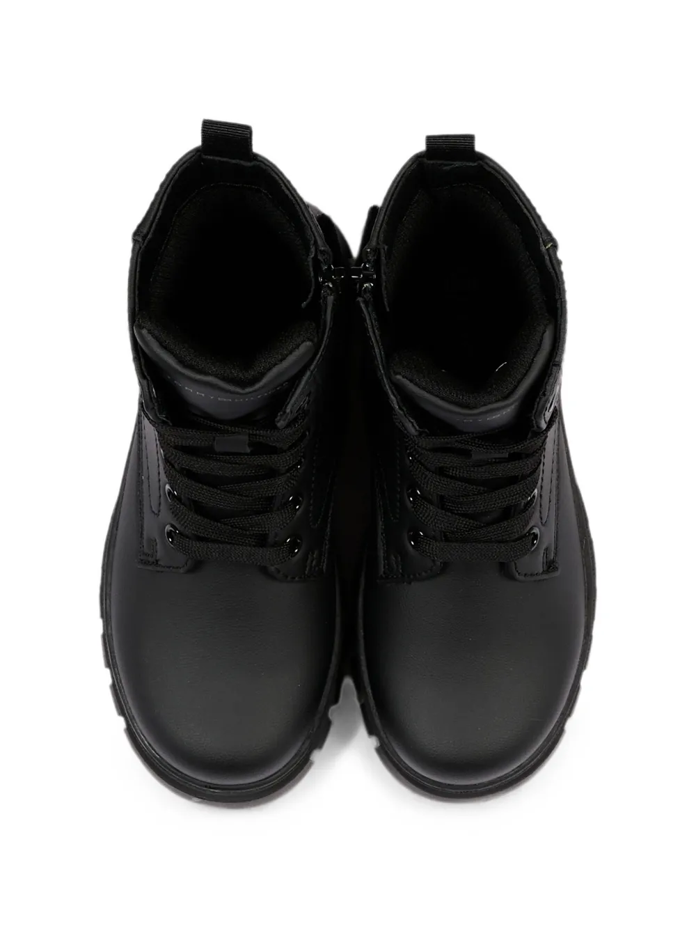 Tommy Hilfiger Junior lace-up leather combat boots Zwart