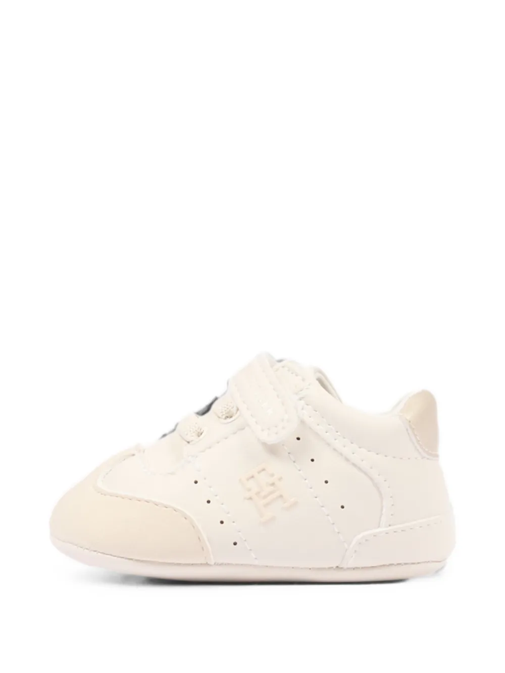 Tommy Hilfiger Junior touch-strap logo-patch sneakers Beige