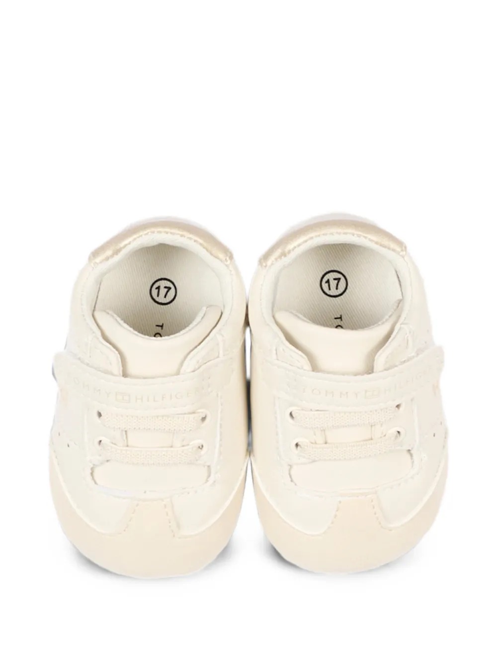 Tommy Hilfiger Junior touch-strap logo-patch sneakers Beige