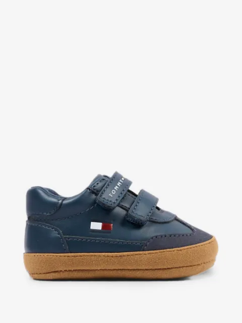 Tommy Hilfiger Junior touch-strap leather sneakers