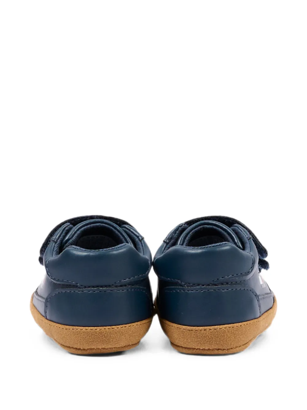 Tommy Hilfiger Junior touch-strap leather sneakers Blauw