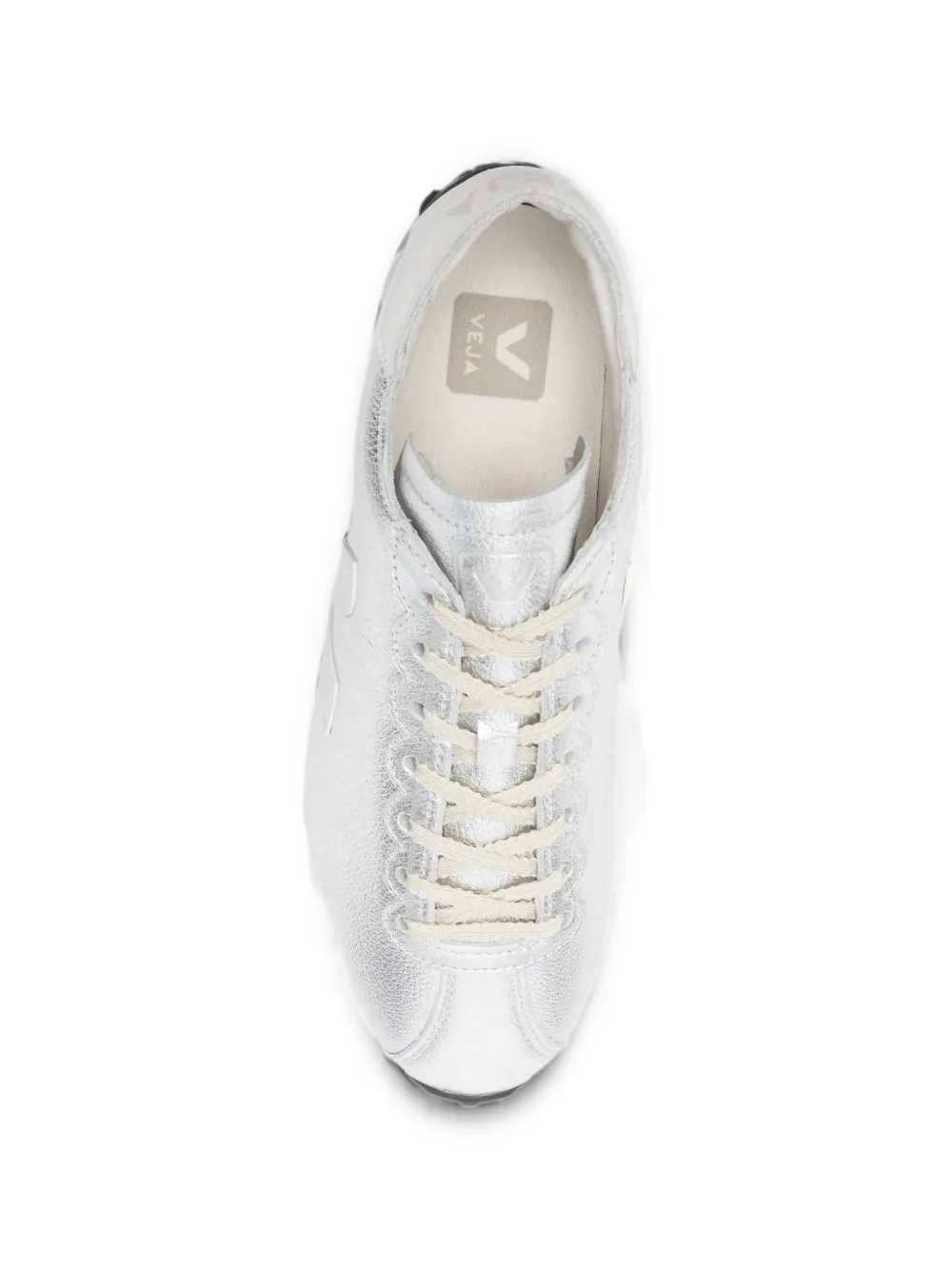 VEJA Cateyes metallic-leather sneakers Zilver