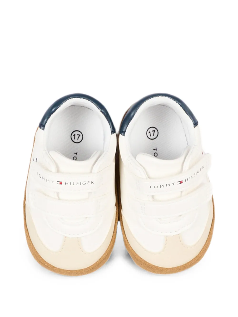 Tommy Hilfiger Junior touch-strap leather sneakers Wit