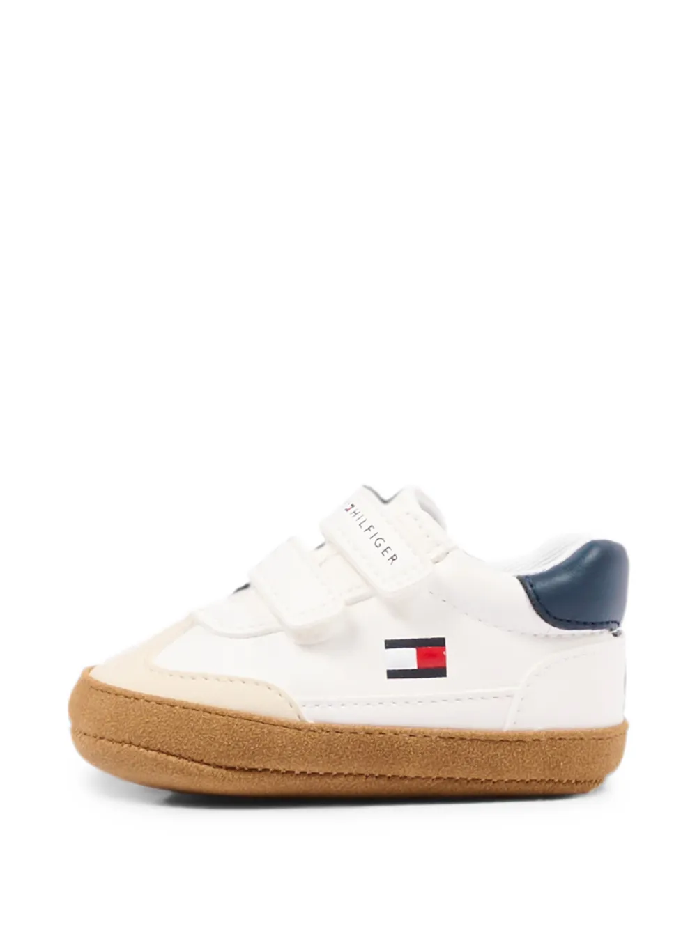 Tommy Hilfiger Junior touch-strap leather sneakers Wit