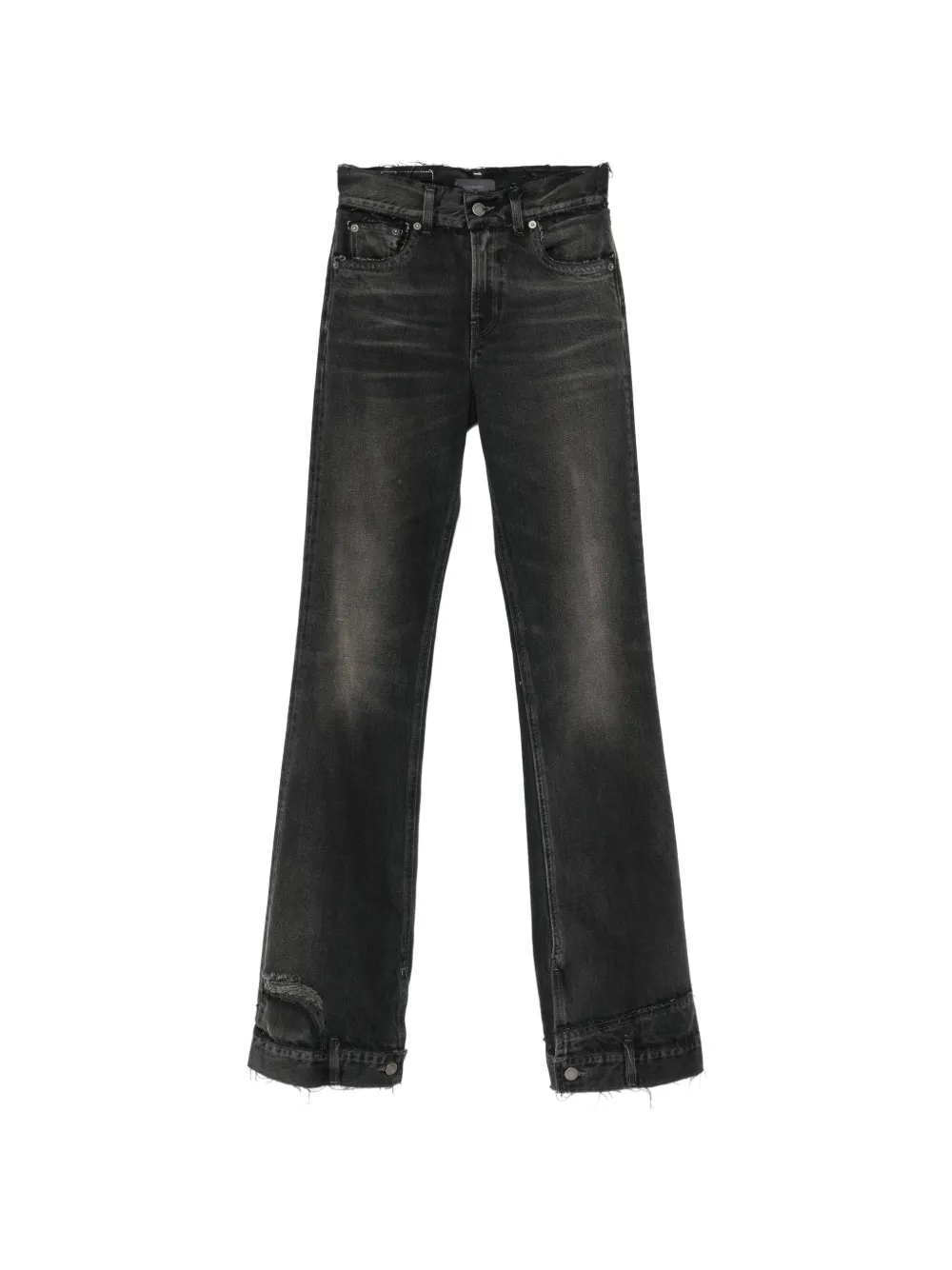 Haikure distressed-effect raw-cut jeans - Nero