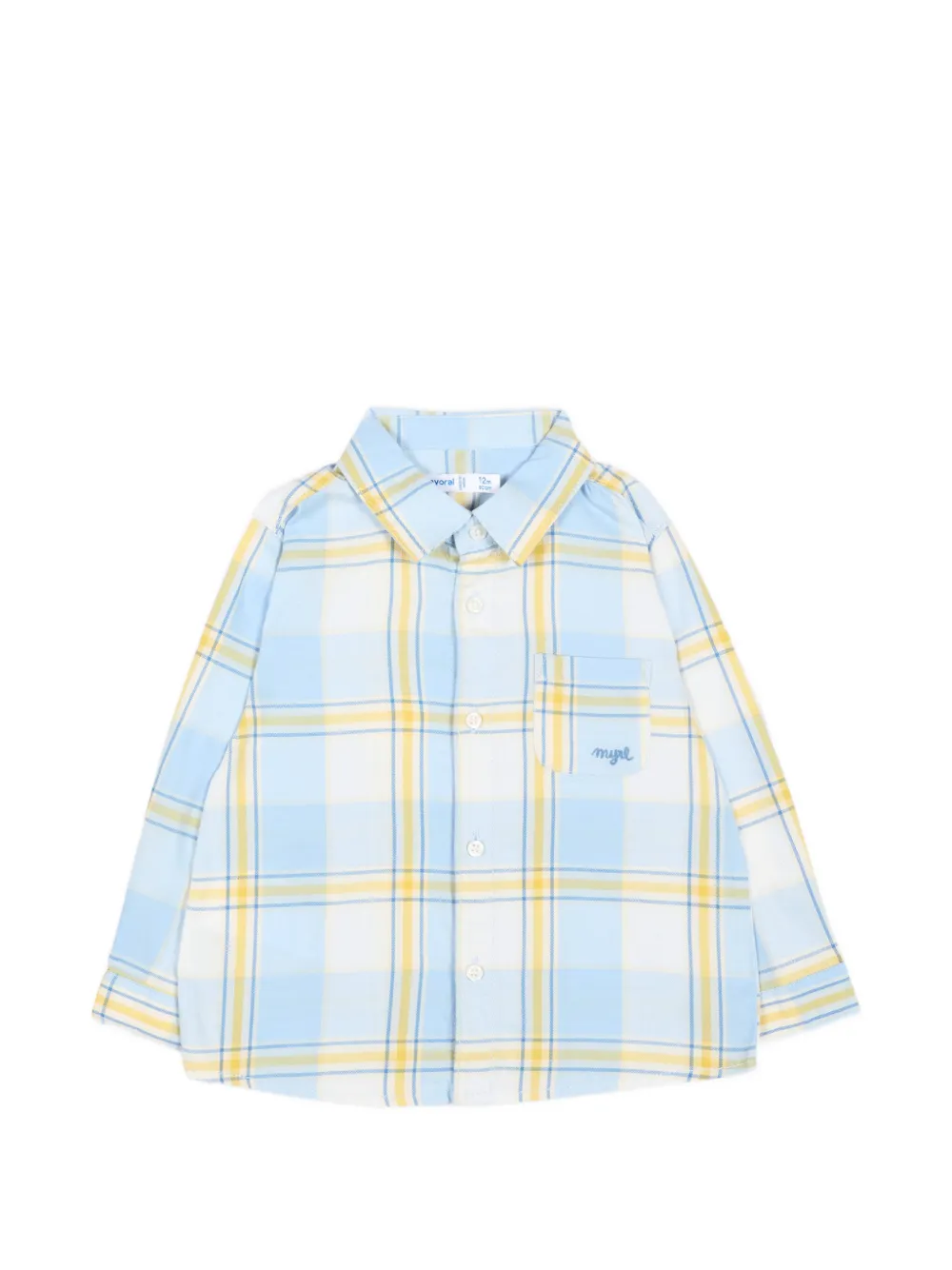 Mayoral check-pattern long-sleeved shirt - Blu