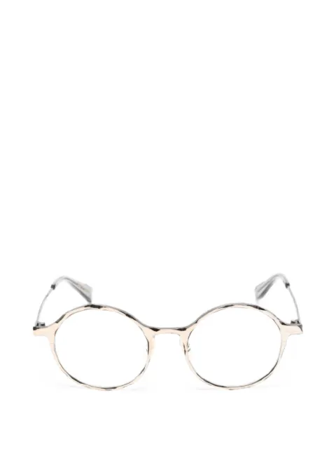 Masahiro Maruyama hammered-effect round-frame glasses