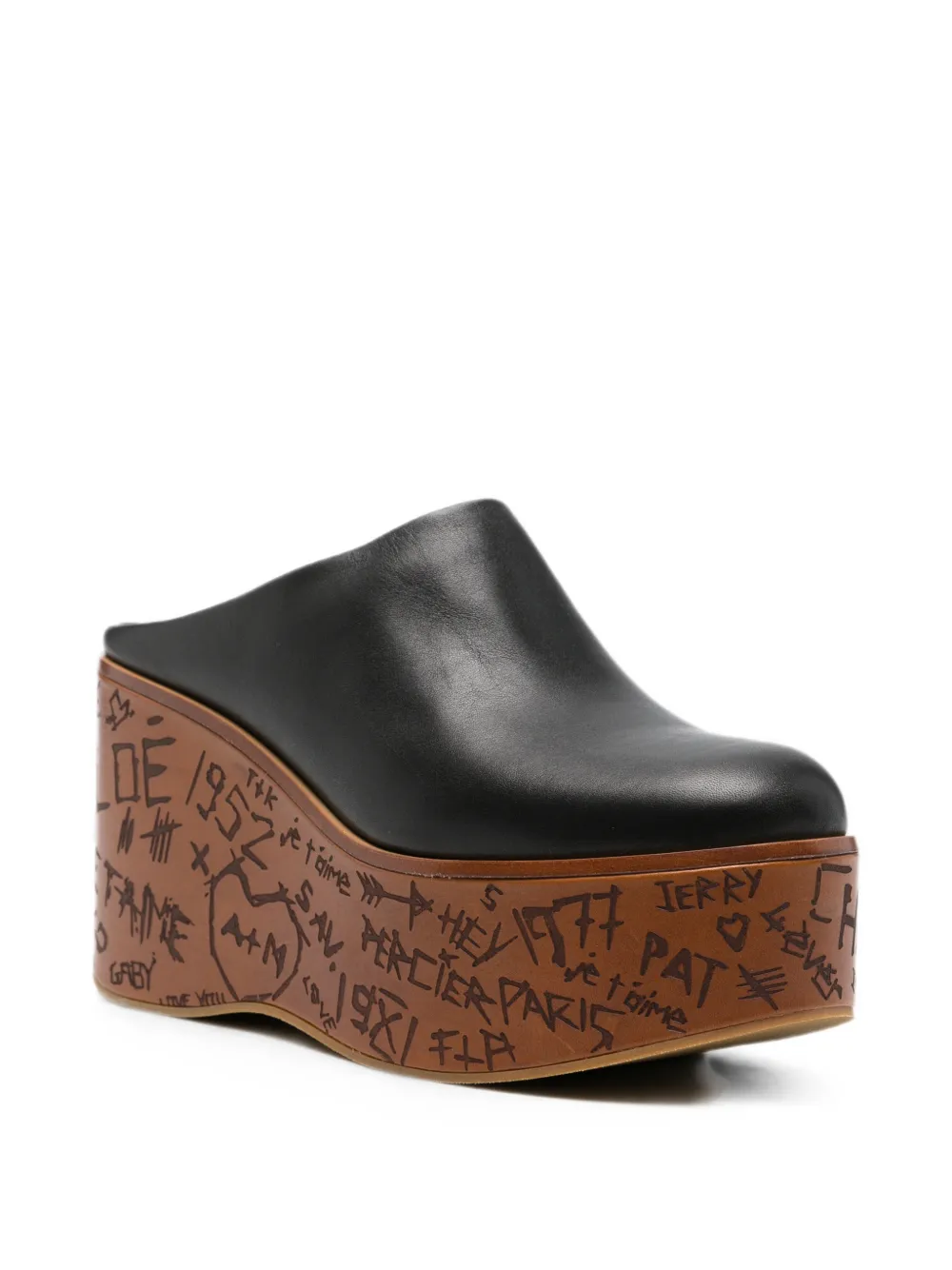 Chloé Maxime platform mules Zwart