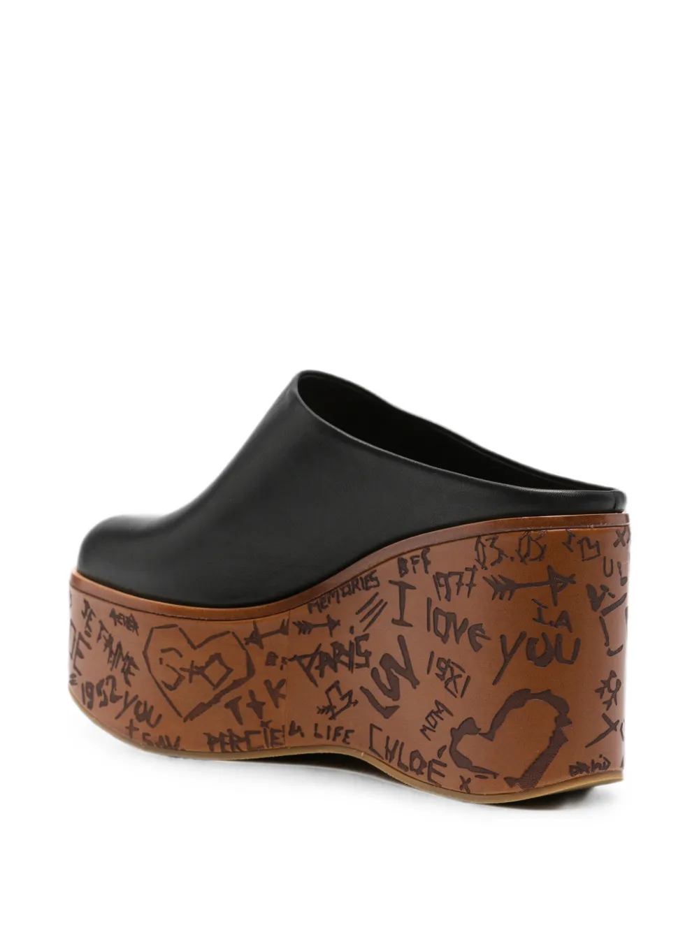 Chloé Maxime platform mules Zwart