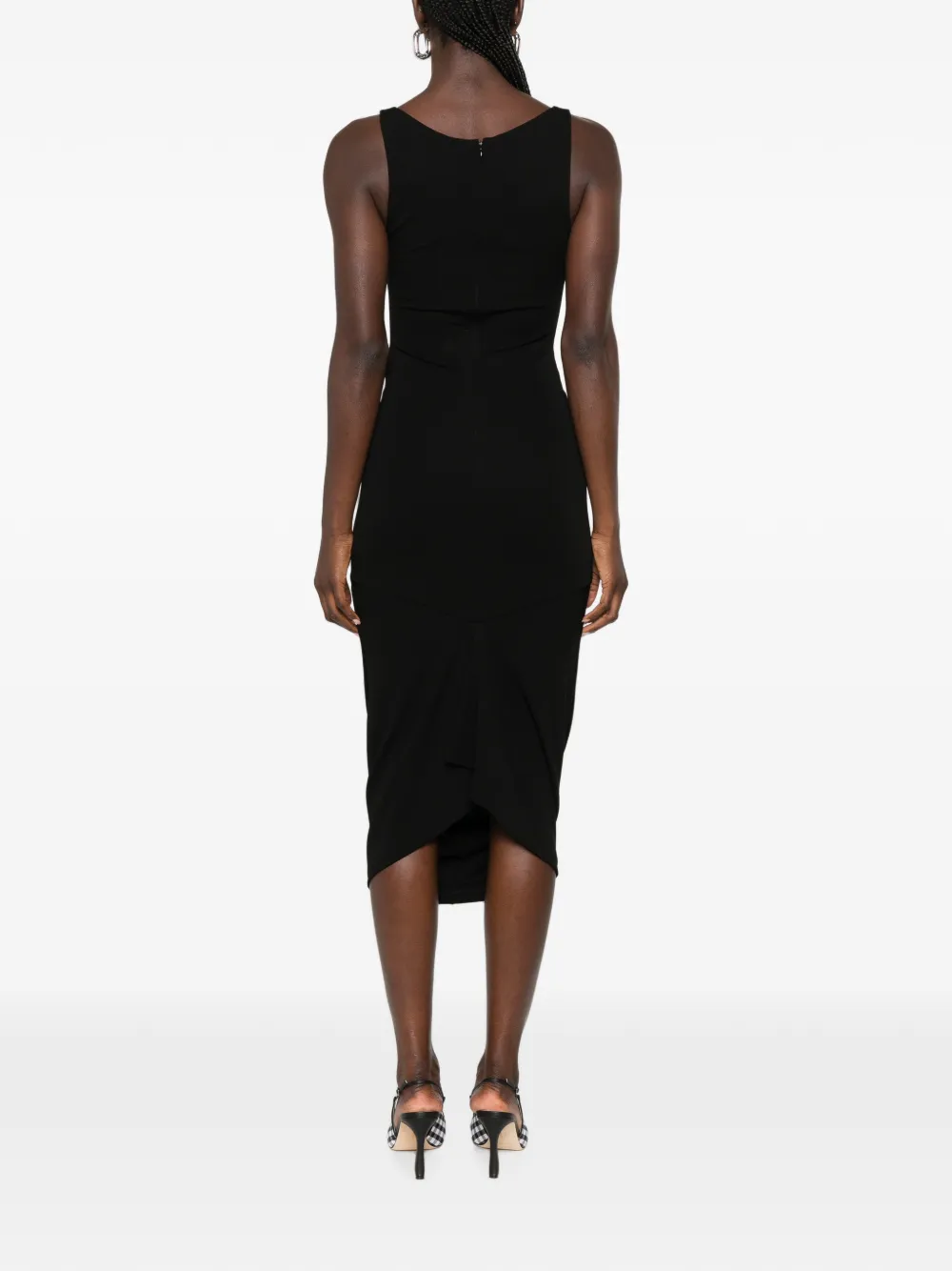 Jacquemus La Robe Regata gedrapeerde midi-jurk Zwart