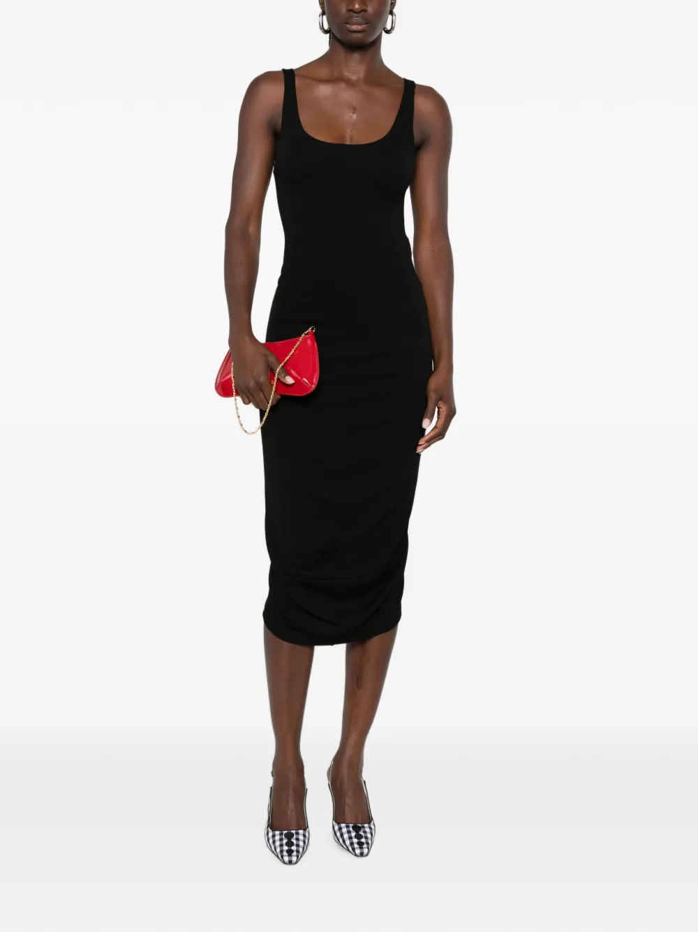 Jacquemus La Robe Regata gedrapeerde midi-jurk Zwart