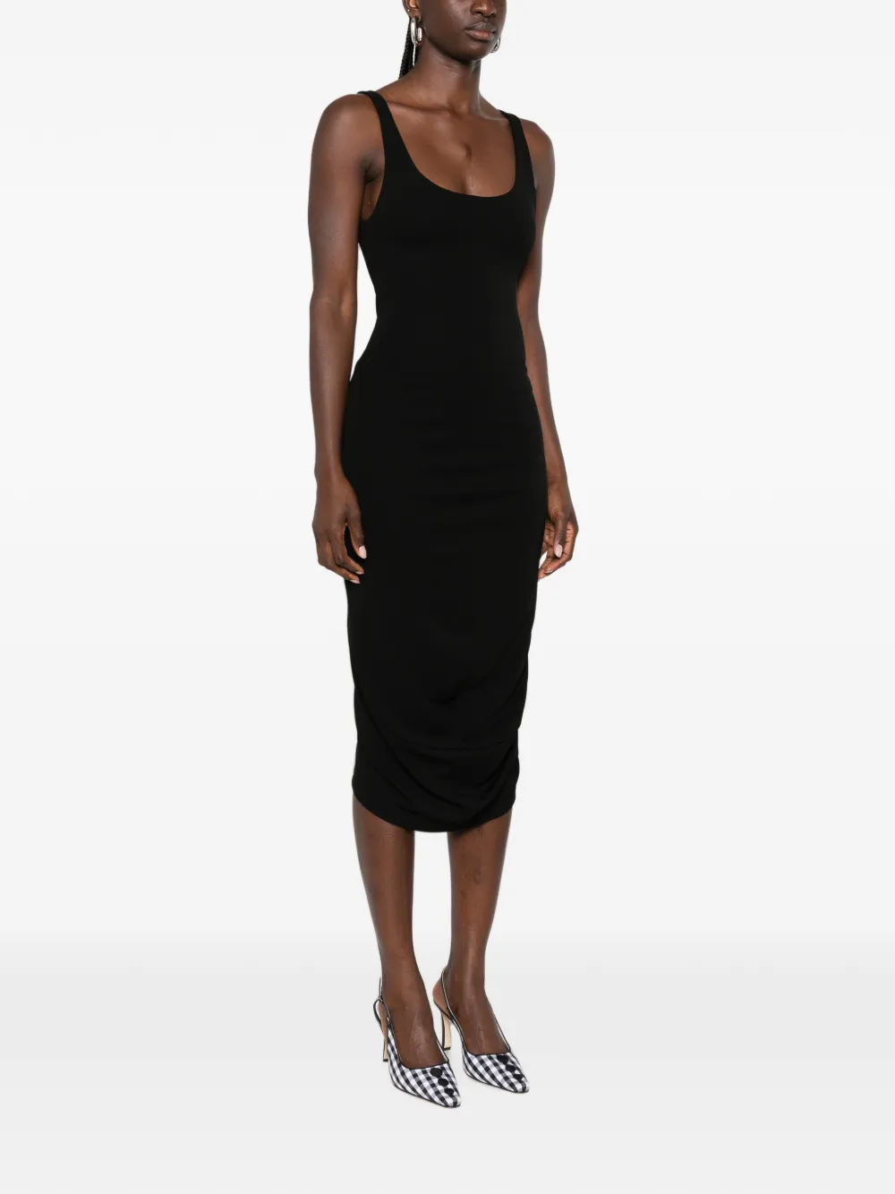 Jacquemus La Robe Regata gedrapeerde midi-jurk Zwart