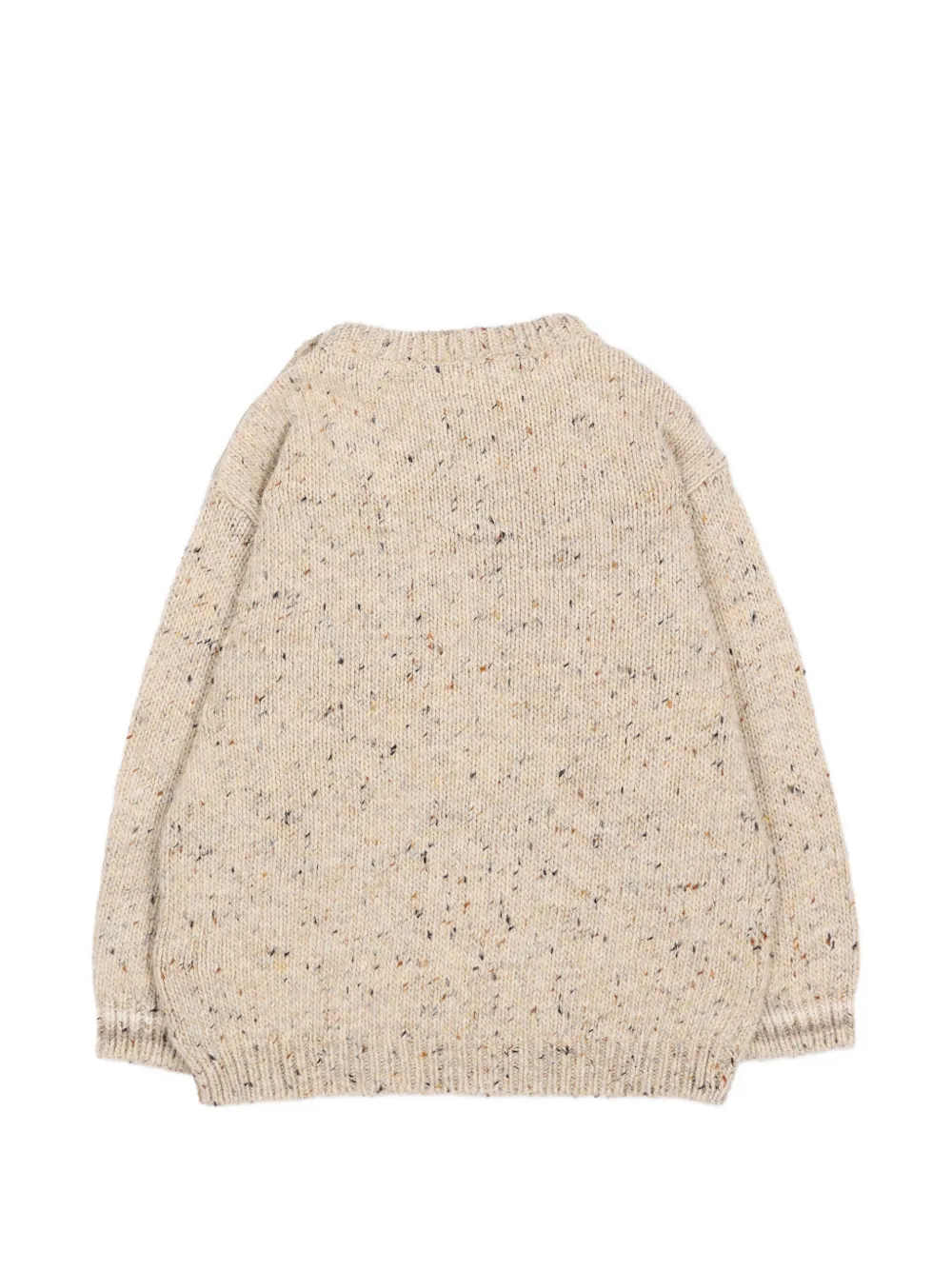 Mayoral Intarsia trui met knopen op de schouders Beige