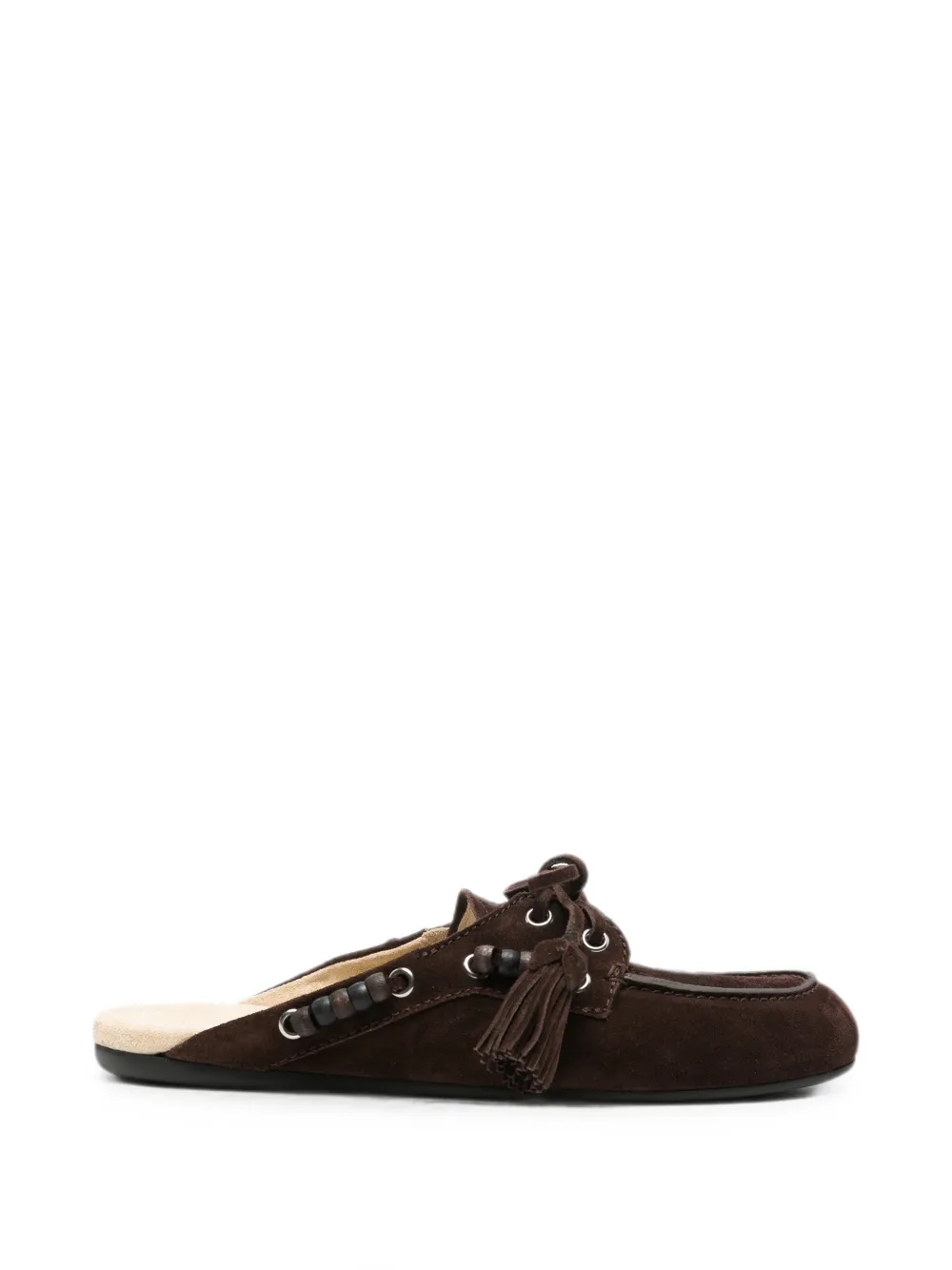 Miu tassel-detail beaded mules Bruin