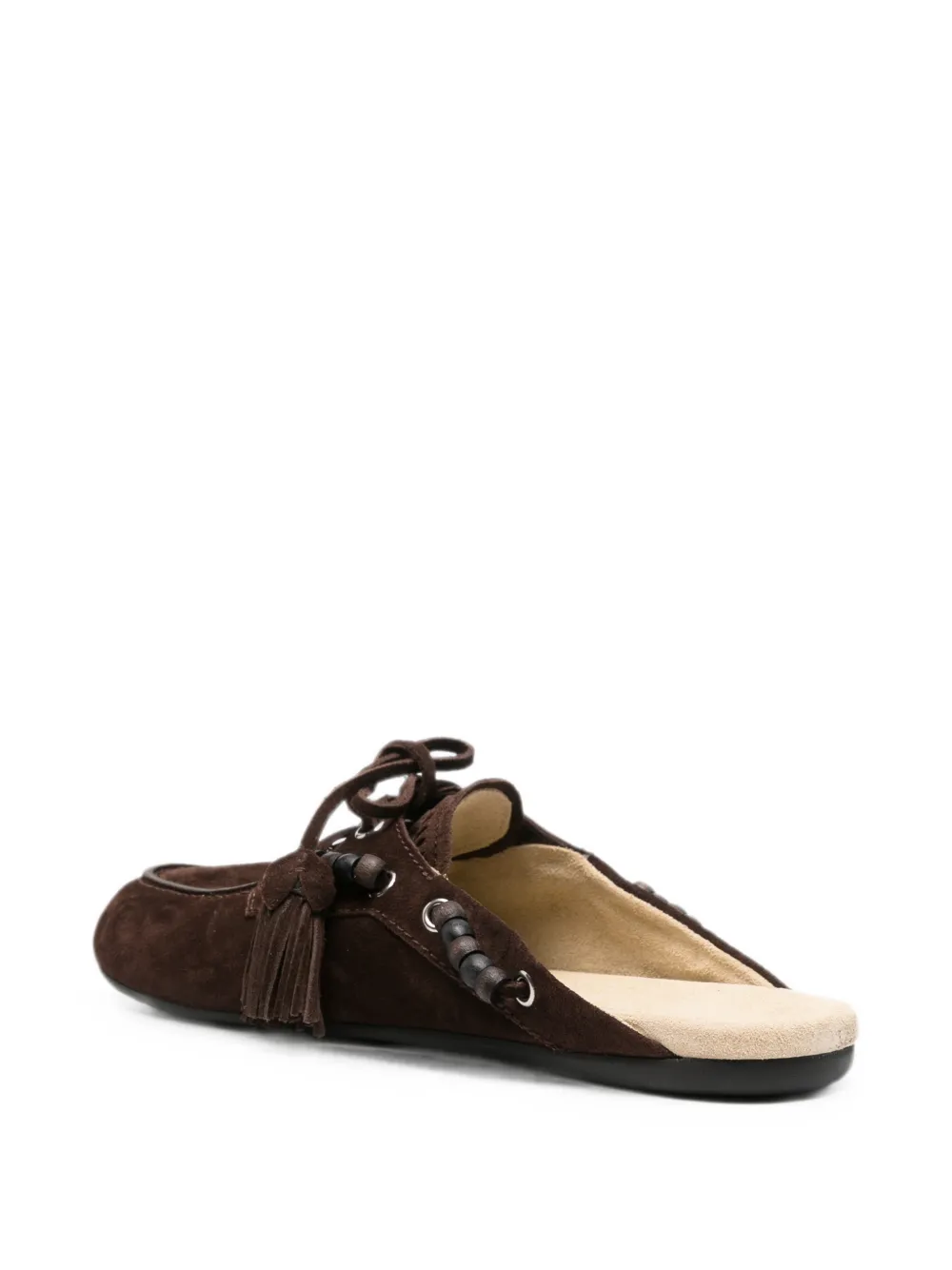 Miu tassel-detail beaded mules Bruin