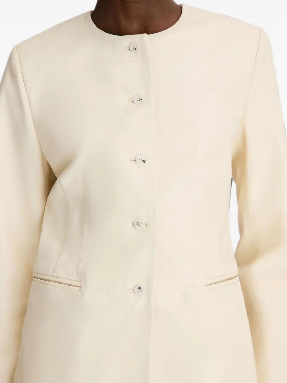LouLou de Saison Adea leren jack Beige