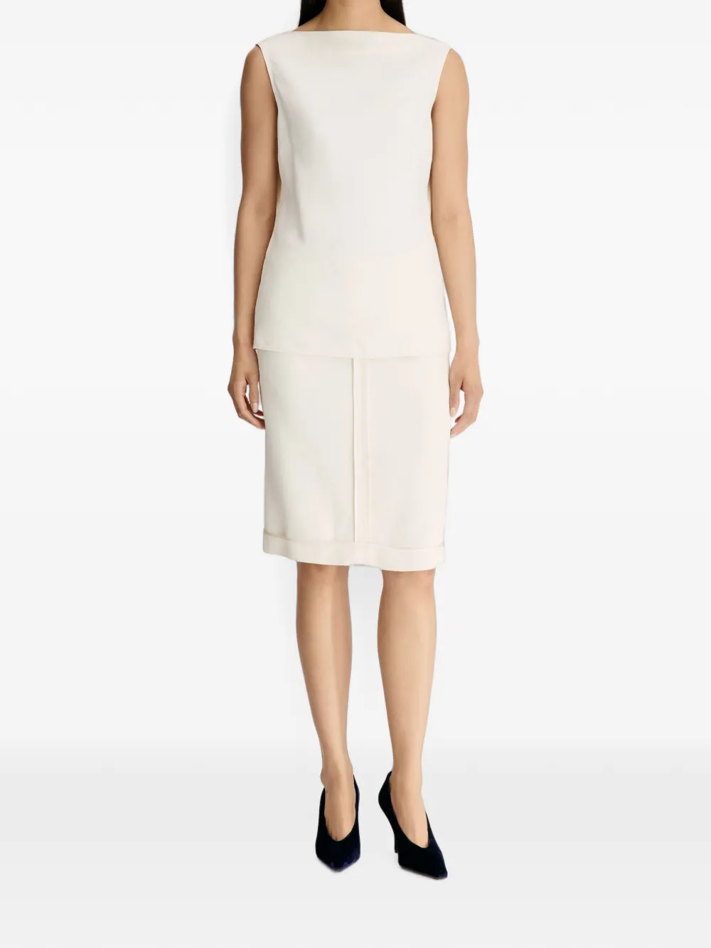 LouLou de Saison Ani blouse met ronde rug Wit