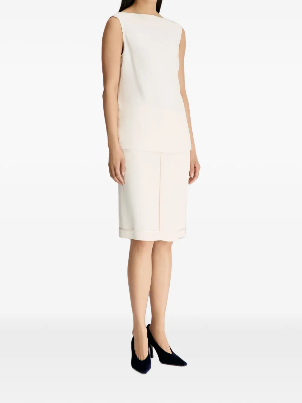 LouLou de Saison Ani blouse met ronde rug Wit