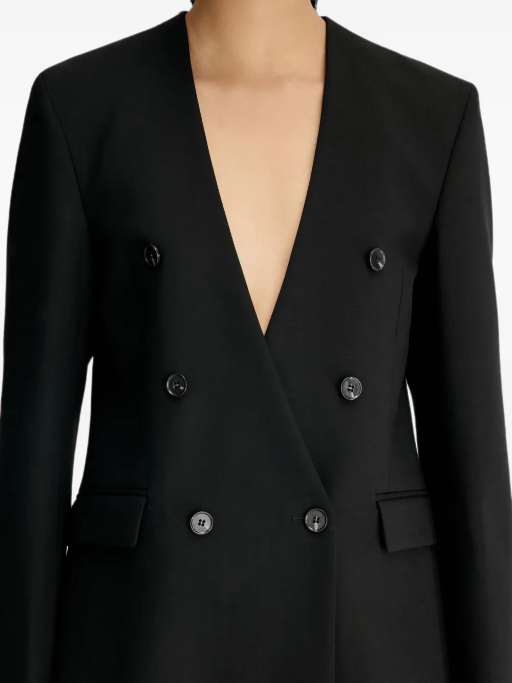 LouLou de Saison Astrid blazer met dubbele rij knopen Zwart