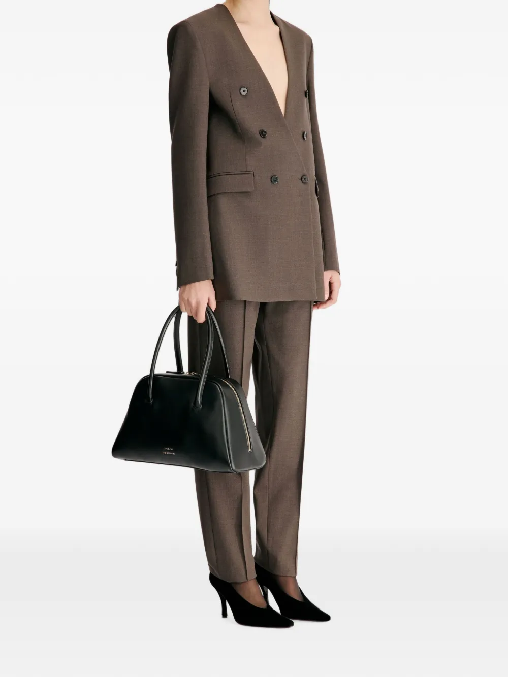 LouLou de Saison Astrid blazer met dubbele rij knopen Bruin