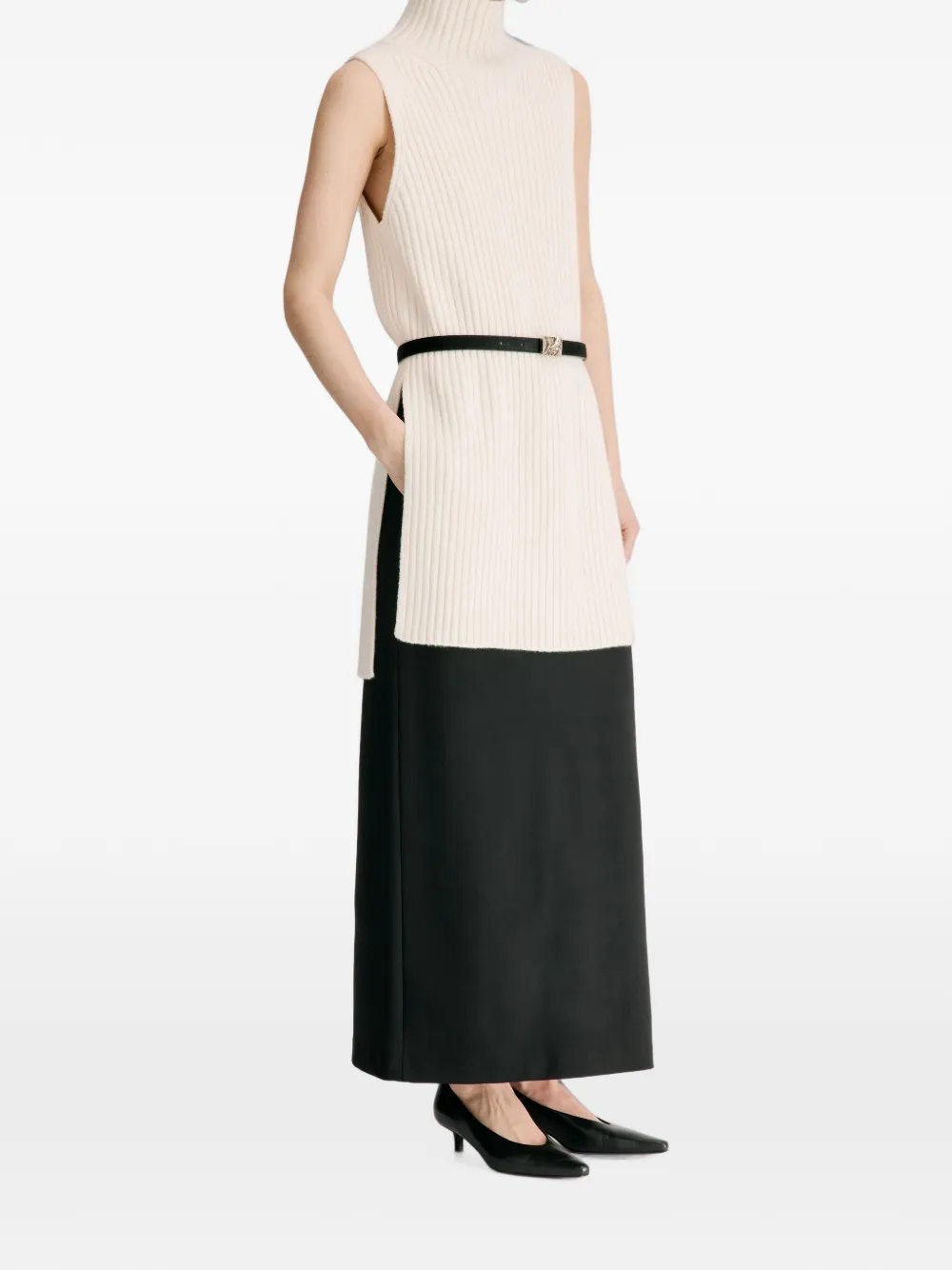 LouLou de Saison Becca trui met opstaande kraag Beige