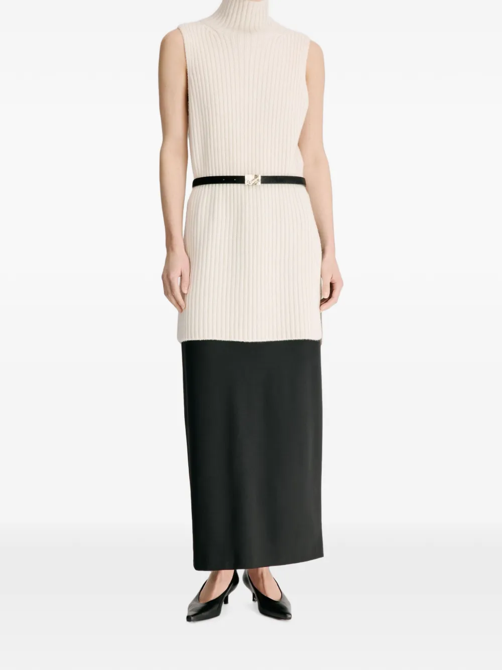 LouLou de Saison Becca trui met opstaande kraag Beige
