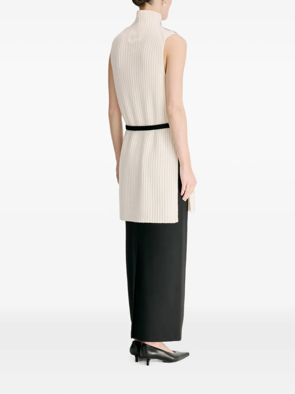 LouLou de Saison Becca trui met opstaande kraag Beige