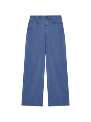 Emporio Armani Calça Jeans Wide Leg Com Fenda Lateral | Azul