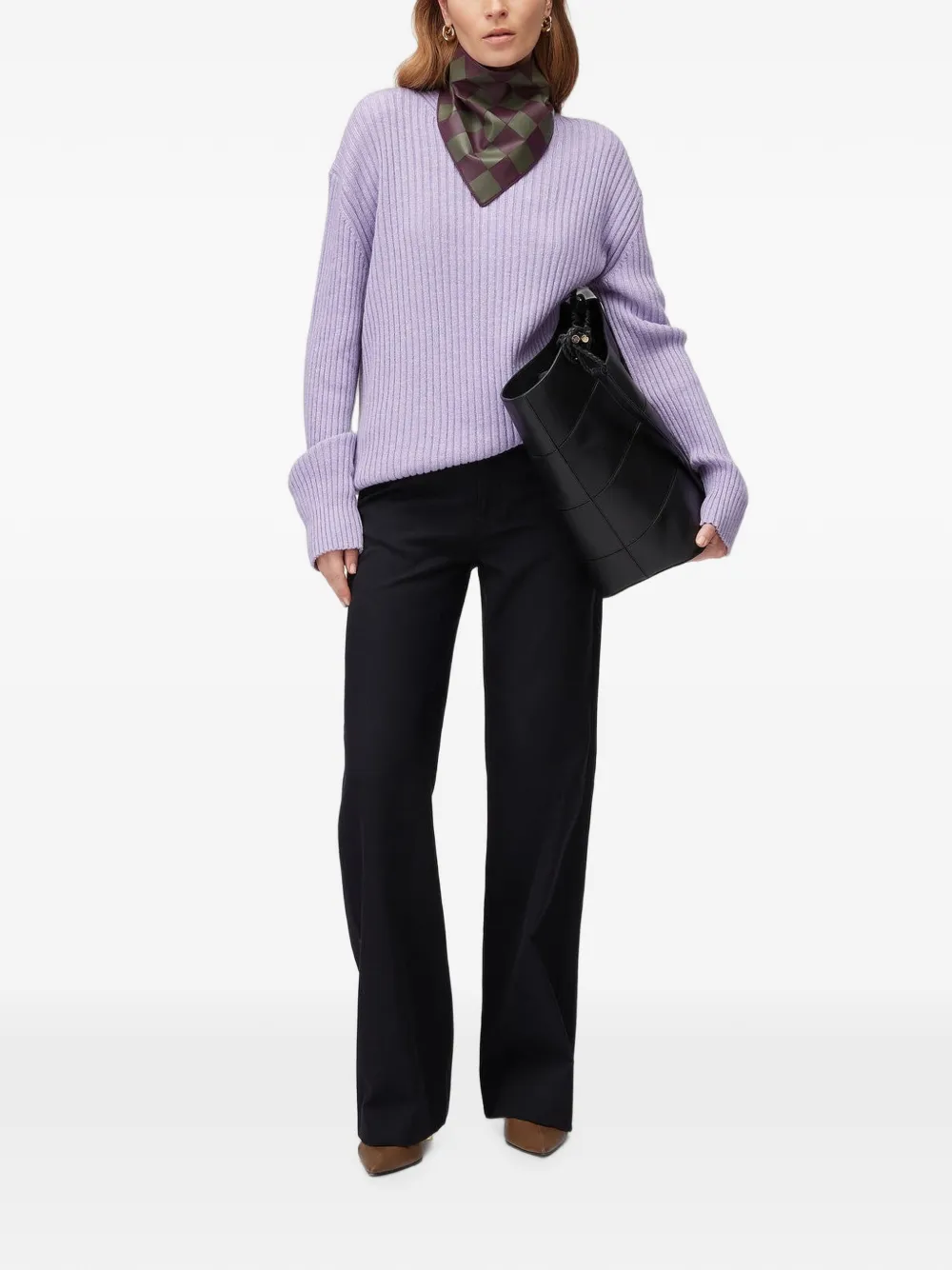 RETORI Flared broek met denim-effect Blauw