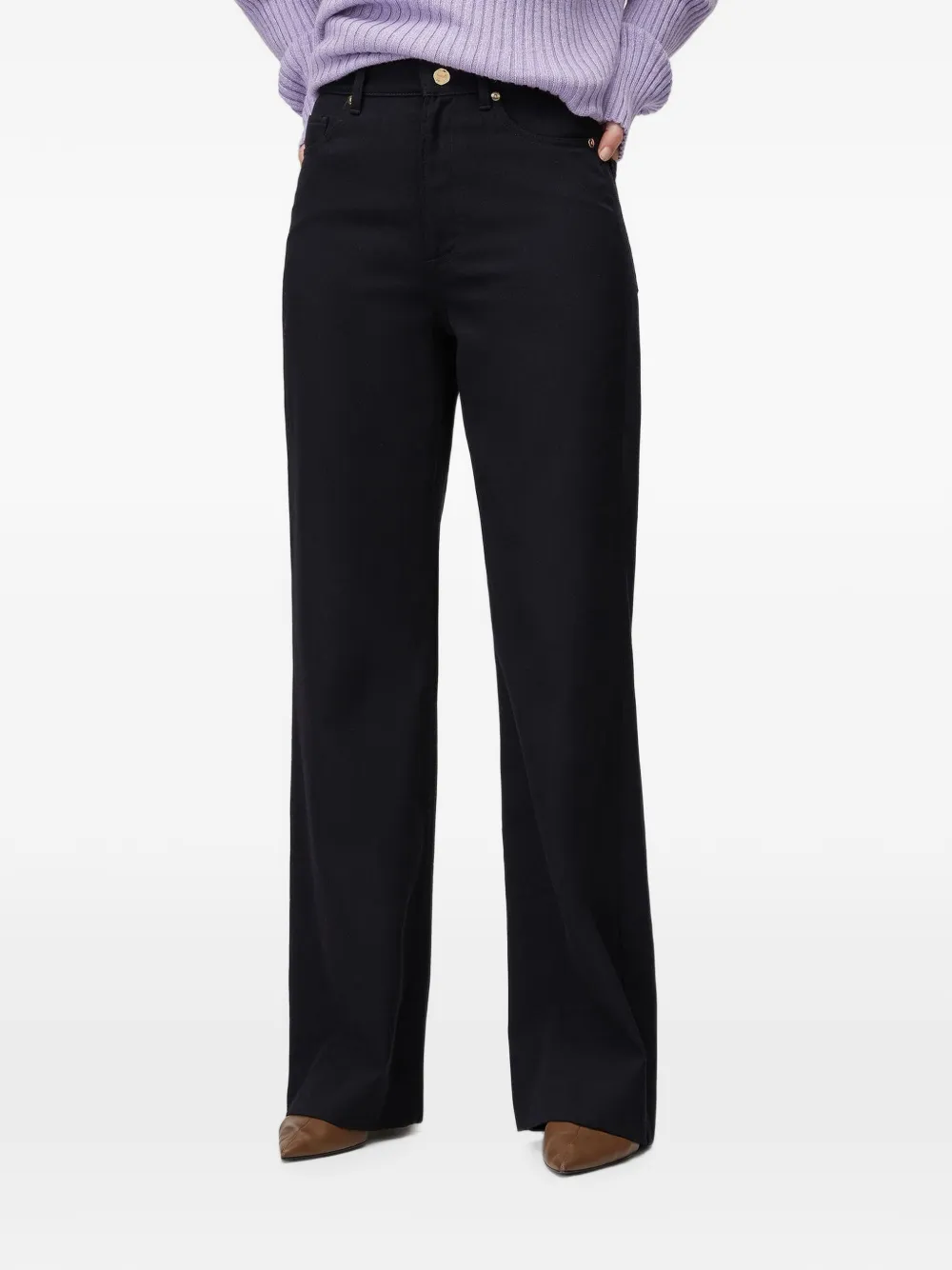 RETORI Flared broek met denim-effect Blauw