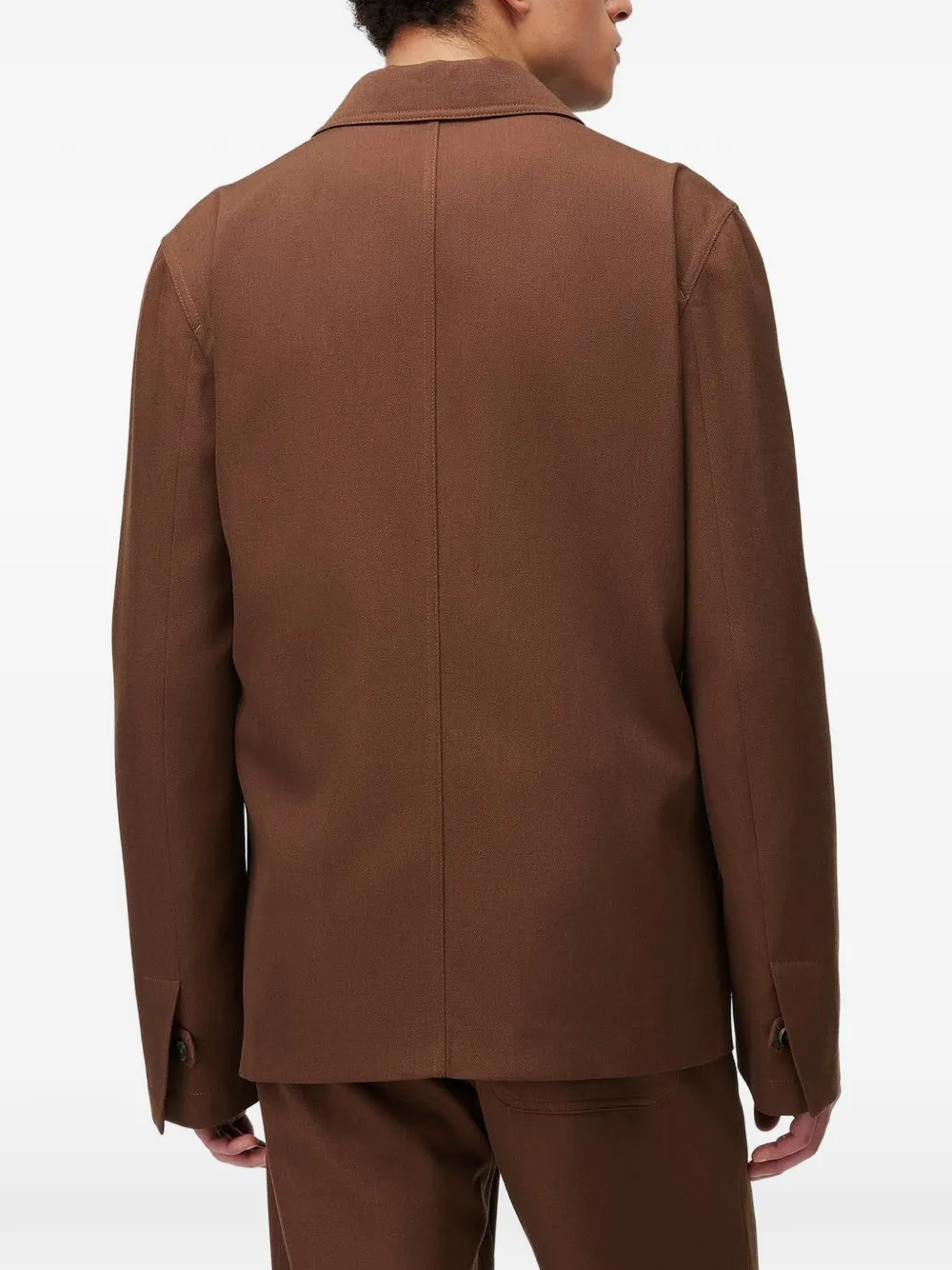 RETORI Blazer met enkele rij knopen en denim-effect Bruin