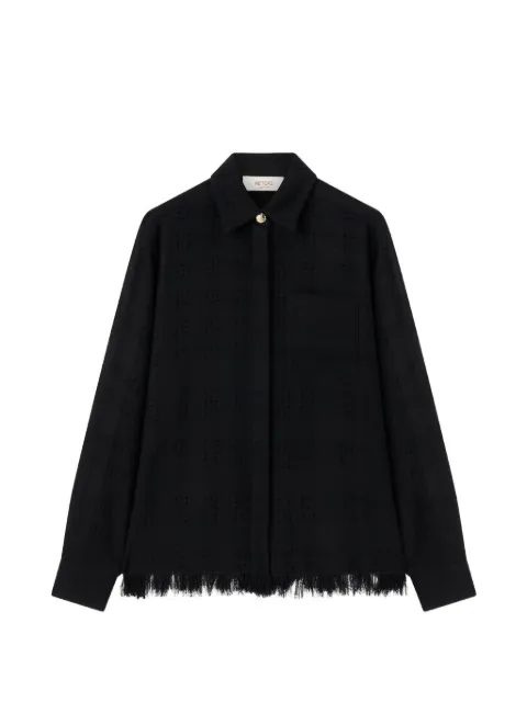RETORI fringe-trimmed weave-effect shirt