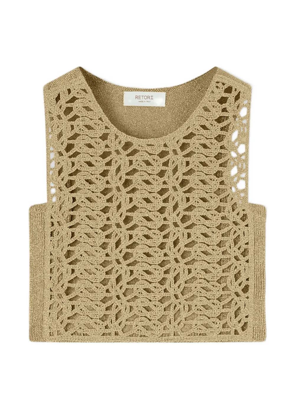 RETORI knot-embroidered cropped top - Toni neutri