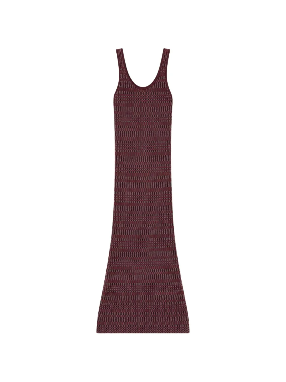 RETORI Mouwloze maxi-jurk met geruite stiksels Rood