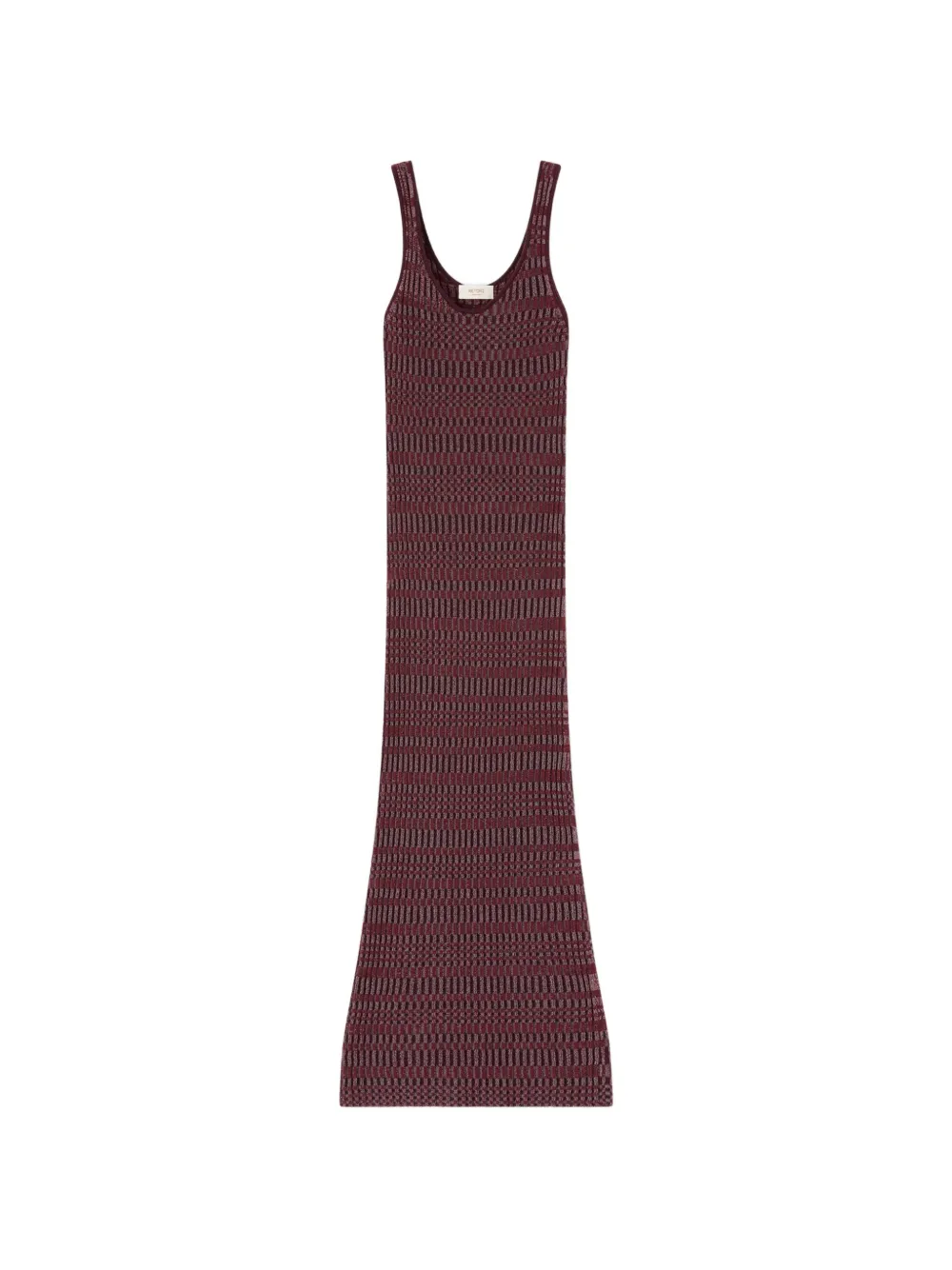 RETORI check-stitch sleeveless maxi dress
